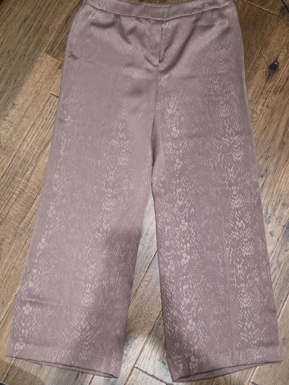 Alfani Mauve Pink Satin Wide-Leg Pants